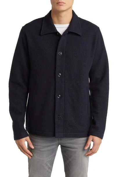 Shop Nn07 Zander 6398 Wool Shirt Jacket In Navy Blue