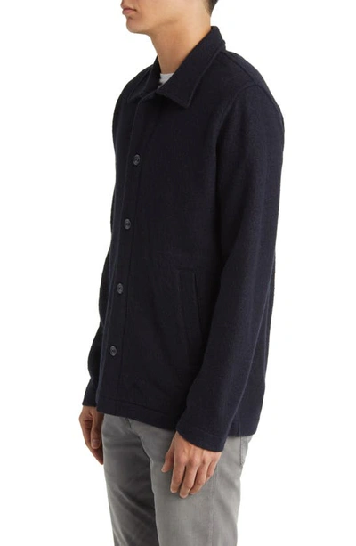 Shop Nn07 Zander 6398 Wool Shirt Jacket In Navy Blue
