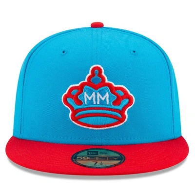 Shop New Era Blue/red Miami Marlins 2021 City Connect 59fifty Fitted Hat