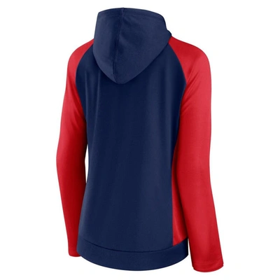 Fanatics Branded Navy/red New England Patriots End Around Lightweight Raglan Full-zip Hoodie Jacket In Navy
