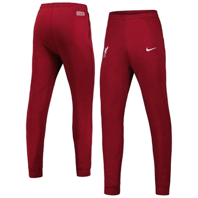 Shop Nike Red Liverpool Fleece Pants
