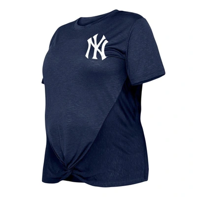 Shop New Era Navy New York Yankees Plus Size Two-hit Front Knot T-shirt