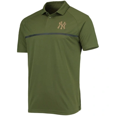 Shop Levelwear Olive New York Yankees Delta Sector Raglan Polo