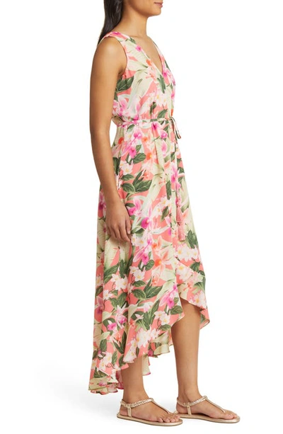 Shop Tommy Bahama Legacy Blooms Sleeveless Maxi Dress In Pure Coral