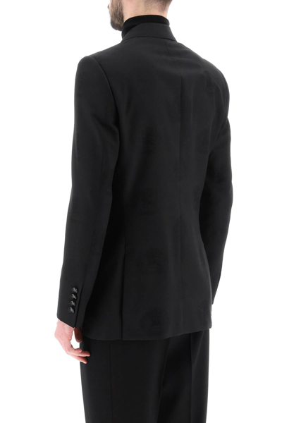 Shop Burberry Tuxedo Jacket With Jacquard Details Men In Black
