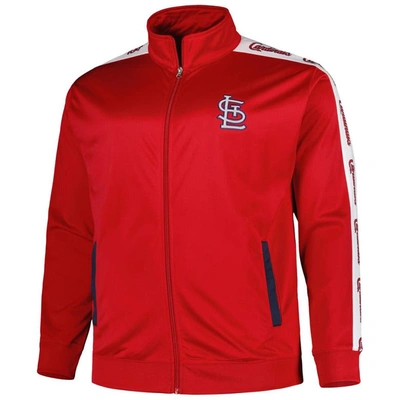 Shop Profile Red St. Louis Cardinals Big & Tall Tricot Track Full-zip Jacket