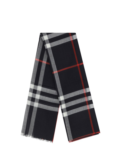 Shop Burberry Checked Frayed In Multi