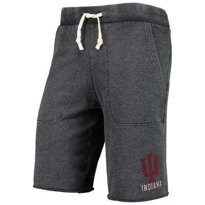 Shop Alternative Apparel Heathered Black  Indiana Hoosiers Victory Lounge Shorts In Heather Black