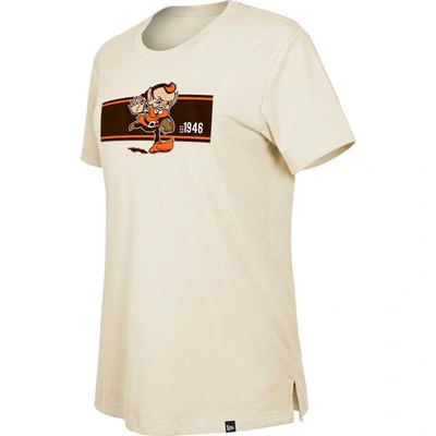 Shop New Era Tan Cleveland Browns Third Down Historic T-shirt In Cream