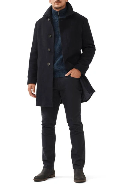 Shop Rodd & Gunn Murchison Wool Blend Overcoat In Midnight