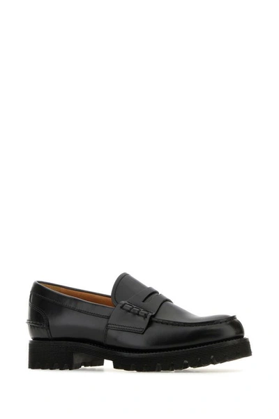 Shop Church's Woman Black Leather Pembrey Loafers