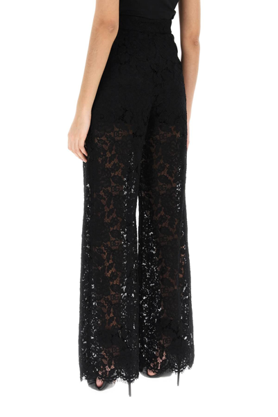 Shop Dolce & Gabbana Flared-leg Lace Pants Women In Black