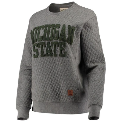 Shop Pressbox Heather Charcoal Michigan State Spartans Moose Quilted Pullover Sweatshirt In Heather Gray