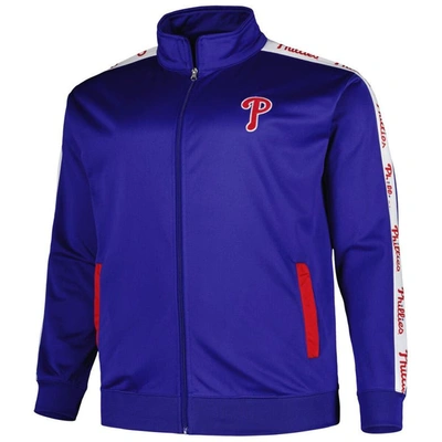 Shop Profile Royal Philadelphia Phillies Big & Tall Tricot Track Full-zip Jacket
