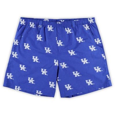 Shop Columbia Royal Kentucky Wildcats Big & Tall Backcast Ii Allover Print Logo Omni-shade Shorts