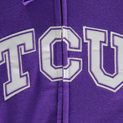 Shop Colosseum Stadium Athletic Purple Tcu Horned Frogs Arched Name Full-zip Hoodie