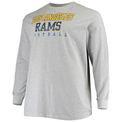 Fanatics Men's Big And Tall Heathered Gray Los Angeles Rams Practice Long Sleeve T-shirt In Heather Gray