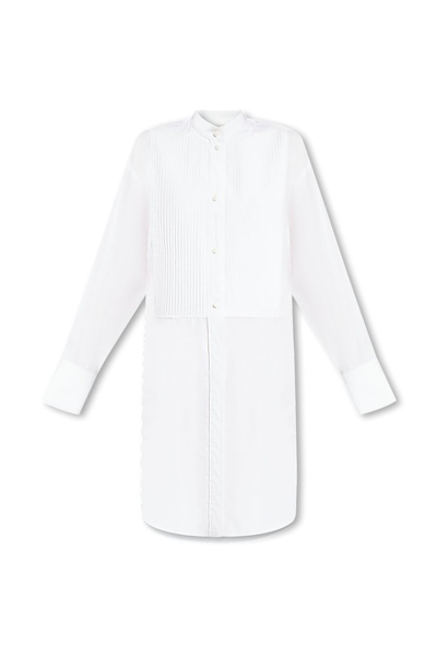 Shop Isabel Marant Rineta Pleat Detailed Shirt Dress In White