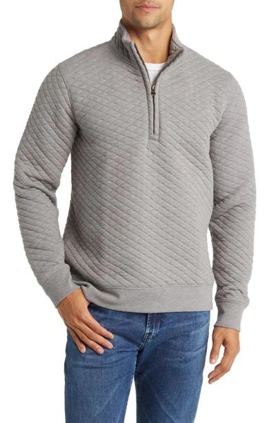 Billy Reid Half Zip Sweatshirt In Medium Grey