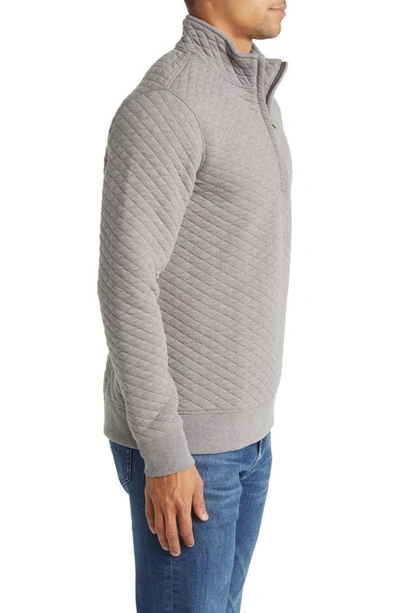 Billy Reid Half Zip Sweatshirt In Medium Grey