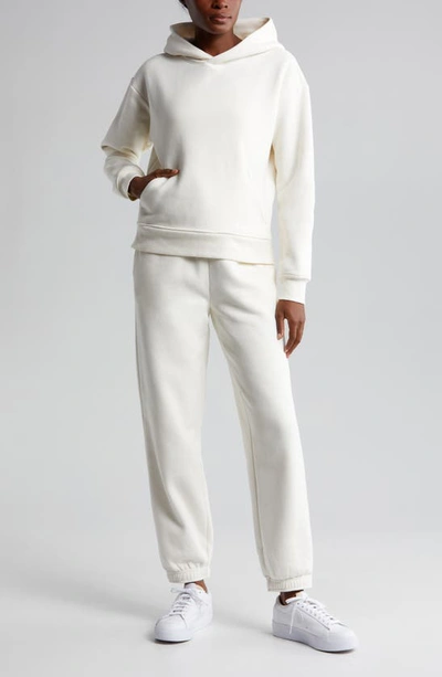 Zella Cara Cotton Blend Fleece Hoodie In Ivory Egret ModeSens