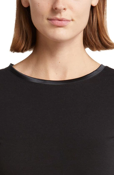 Oroblu Perfect Line Satin Trim Cotton & Modal Blend T-shirt In Black