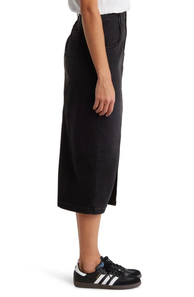 Shop Wash Lab Denim Daily Slit Denim Midi Skirt In Brush Black