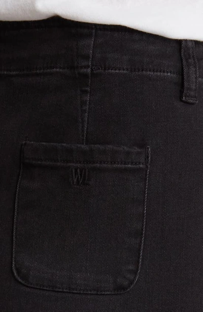 Shop Wash Lab Denim Daily Slit Denim Midi Skirt In Brush Black
