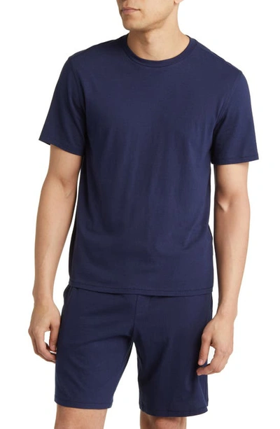 Shop Nordstrom Cotton & Tencel® Modal Crewneck T-shirt In Navy Peacoat