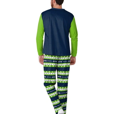 Shop Foco College Navy Seattle Seahawks Team Ugly Pajama Set