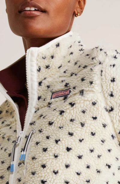 Shop Vineyard Vines Bird's Eye High Pile Fleece Half-zip Pullover In Marshmallow
