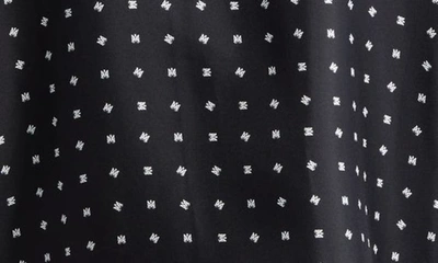Shop Amiri Mix & Match Monogram Logo Print Silk Camp Shirt In Black