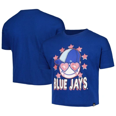 Shop New Era Girls Youth  Royal Toronto Blue Jays Team Half Sleeve T-shirt