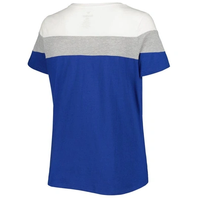 Shop Profile Royal/heather Gray Chicago Cubs Plus Size Colorblock T-shirt