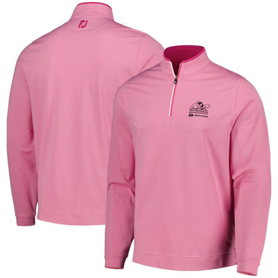 Shop Footjoy Pink Arnold Palmer Invitational Striped Quarter-zip Jacket