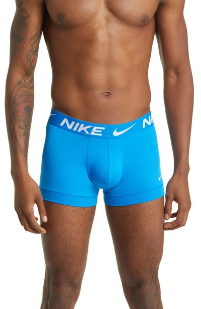 Shop Nike 3-pack Dri-fit Essential Micro Trunks In Photo Blue