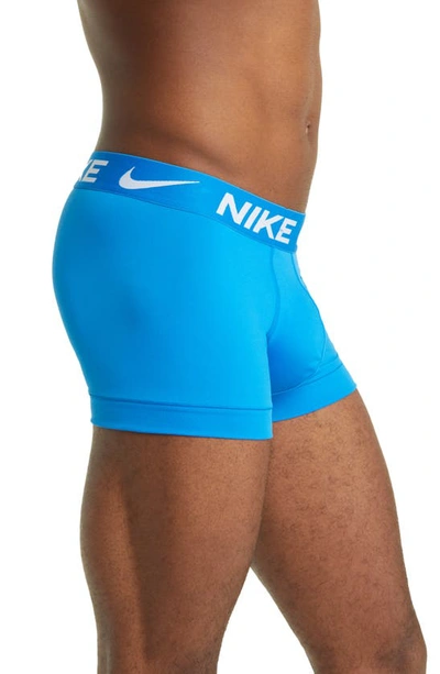 Nike Dri-fit Essential Micro Multicolour Boxer Briefs 3-pack In Photo Blue