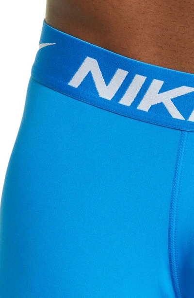 Nike Dri-fit Essential Micro Multicolour Boxer Briefs 3-pack In Photo Blue