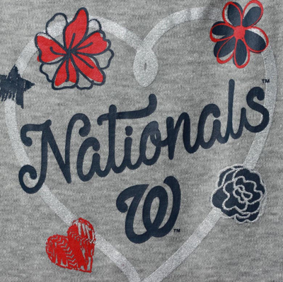 Shop Outerstuff Girls Newborn & Infant Red/navy/heathered Gray Washington Nationals 3-pack Batter Up Bodysuit Set