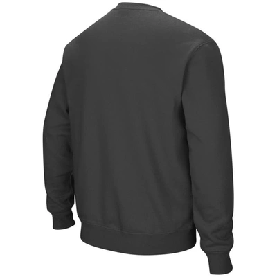 Colosseum Men's Charcoal Michigan Wolverines Arch Logo Crew Neck Sweatshirt In Charcoal