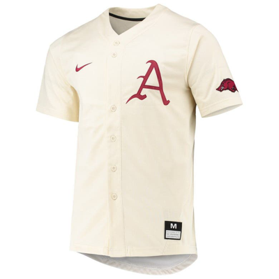 Shop Nike Natural Arkansas Razorbacks Replica Baseball Jersey In Cream