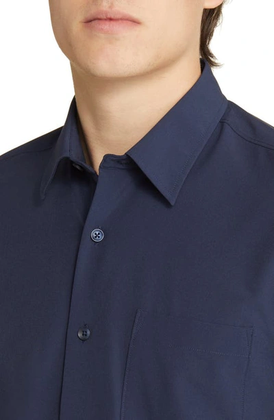 Shop Nordstrom Solid Button-up Shirt In Navy Blazer