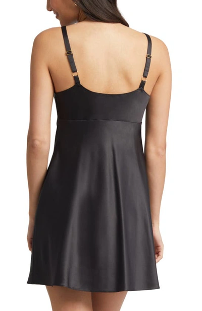 Rya Collection Heavenly Satin Chemise In Black