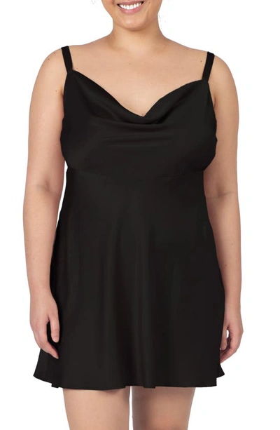 Rya Collection Heavenly Satin Chemise In Black