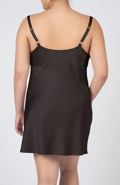 Rya Collection Heavenly Satin Chemise In Black