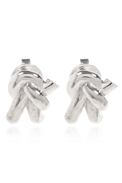 Shop Bottega Veneta Knot Earrings In Silver