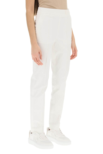 Shop Moncler Cotton Cigarette Pants Women In White