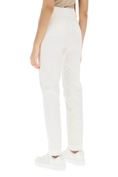 Shop Moncler Cotton Cigarette Pants Women In White