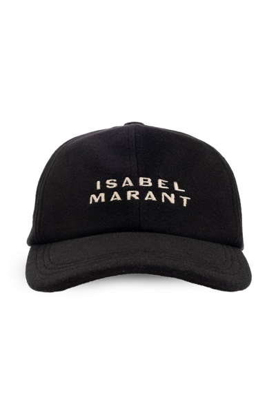 Shop Isabel Marant Tyron Logo Embroidered Baseball Cap In Black