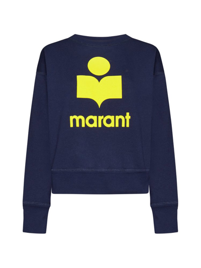 Shop Isabel Marant Étoile Logo Printed Crewneck Sweatshirt In Navy